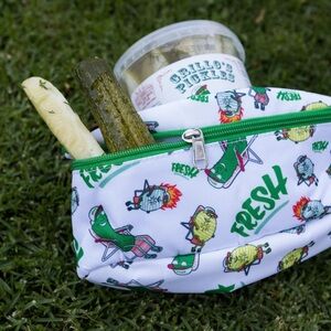 Grillos Pickles Fanny Pack Green and White Cartoon